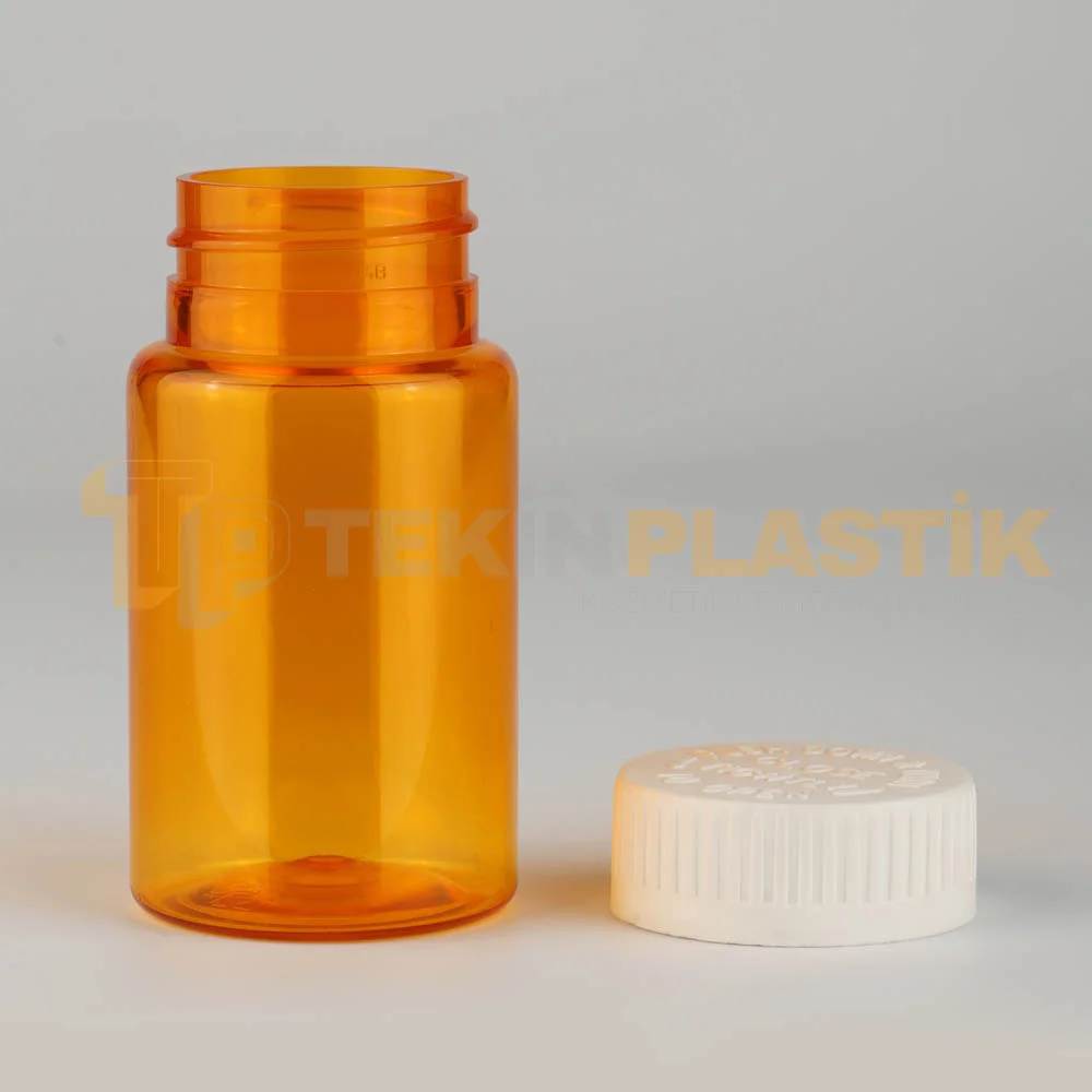 38 Ağız 100 ML Turuncu Renk Plastik Tablet Kapsül İlaç Şişesi Beyaz Çocuk Emniyet Kapaklı 38 Ağız 100 ML Turuncu Renk Plastik Tablet Kapsül İlaç Şişesi Beyaz Çocuk Emniyet Kapaklı