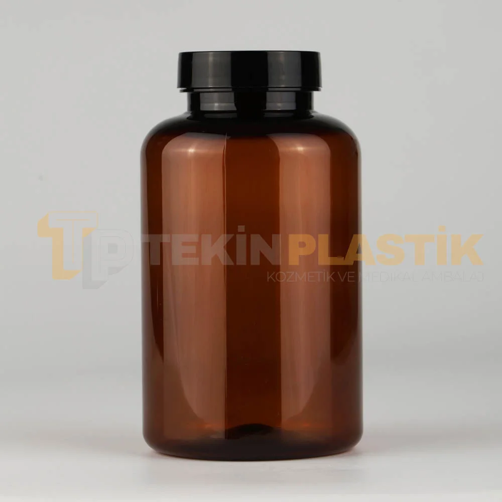 45 Ağız 370 ML Amber Renk Plastik Tablet Kapsül İlaç Şişesi Contalı Siyah Düz Kapaklı 45 Ağız 370 ML Amber Renk Plastik Tablet Kapsül İlaç Şişesi Contalı Siyah Düz Kapaklı