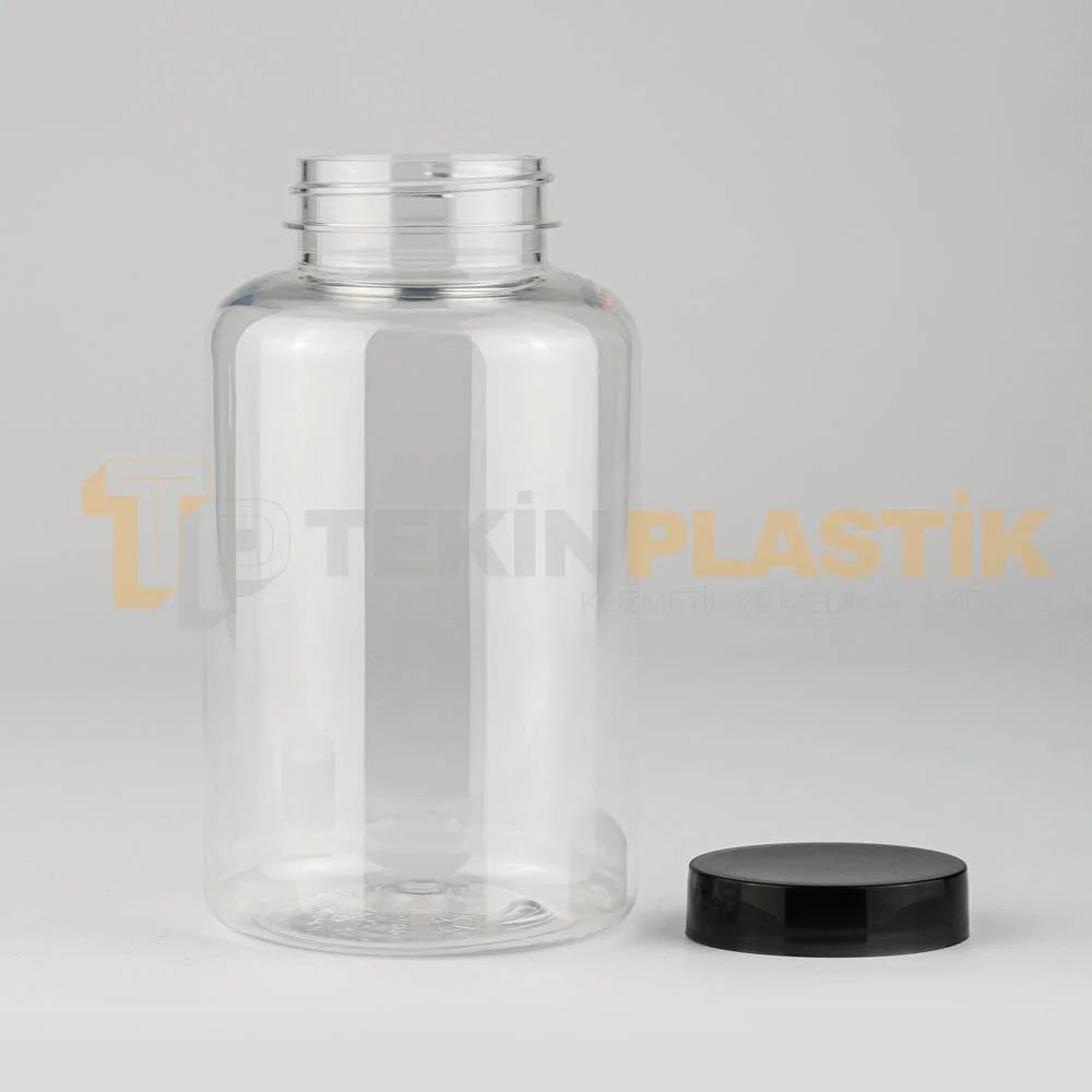 45 Ağız 370 ML Şeffaf Plastik Tablet Kapsül İlaç Şişesi Contalı Siyah Düz Kapaklı 45 Ağız 370 ML Şeffaf Plastik Tablet Kapsül İlaç Şişesi Contalı Siyah Düz Kapaklı