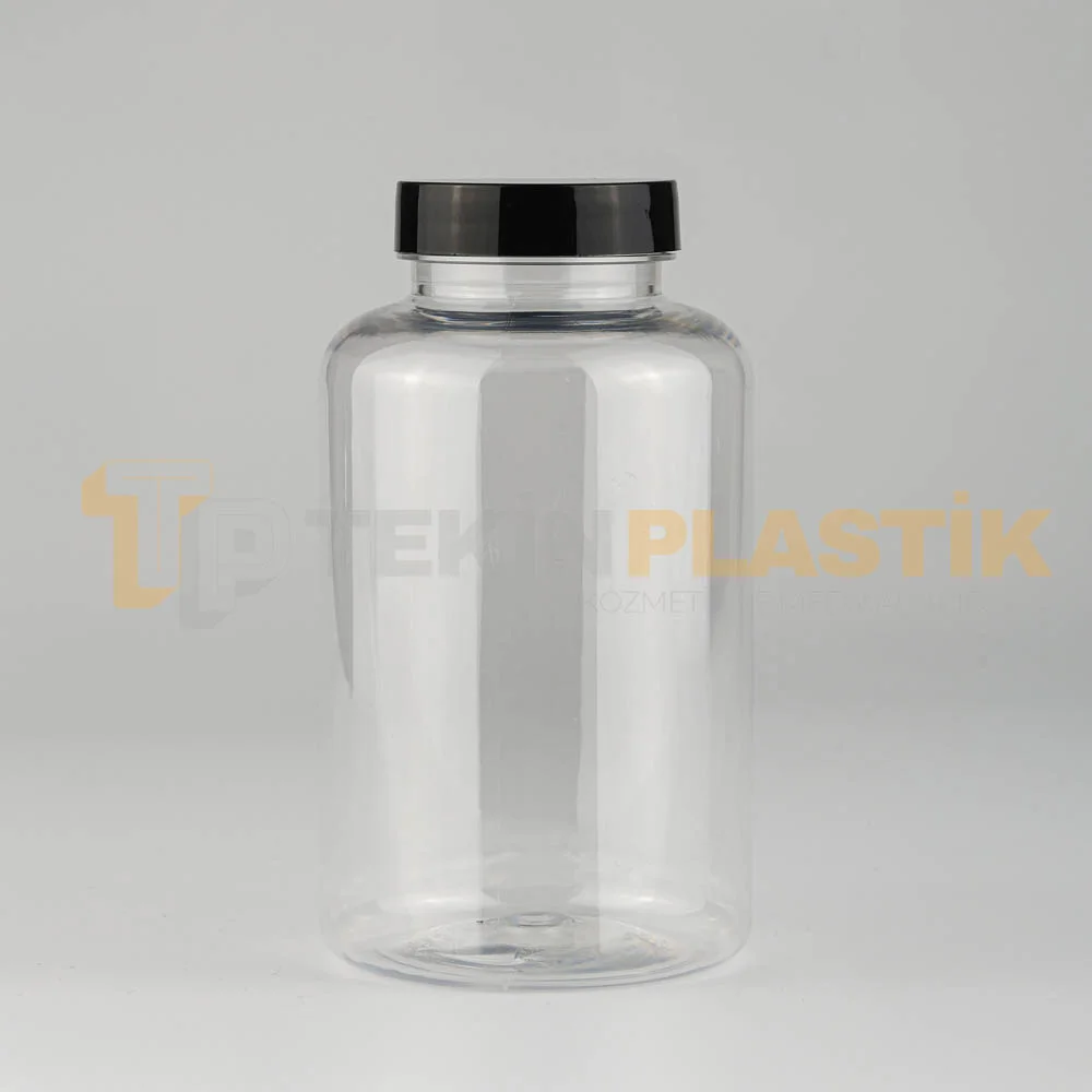 45 Ağız 370 ML Şeffaf Plastik Tablet Kapsül İlaç Şişesi Contalı Siyah Düz Kapaklı 45 Ağız 370 ML Şeffaf Plastik Tablet Kapsül İlaç Şişesi Contalı Siyah Düz Kapaklı