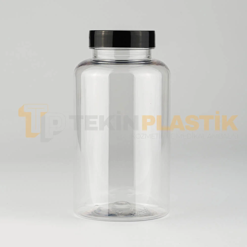 45 Ağız 400 ML Şeffaf Plastik Tablet Kapsül İlaç Şişesi Contalı Siyah Düz Kapaklı 45 Ağız 400 ML Şeffaf Plastik Tablet Kapsül İlaç Şişesi Contalı Siyah Düz Kapaklı