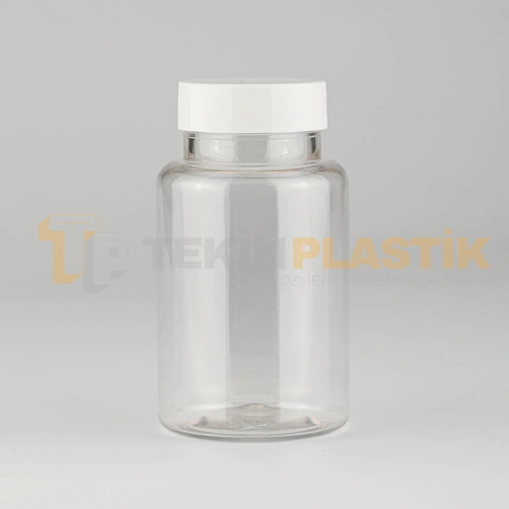 38 Ağız 120 ML Şeffaf Plastik Tablet Kapsül İlaç Şişesi Contalı Beyaz Düz Kapaklı 38 Ağız 120 ML Şeffaf Plastik Tablet Kapsül İlaç Şişesi Contalı Beyaz Düz Kapaklı