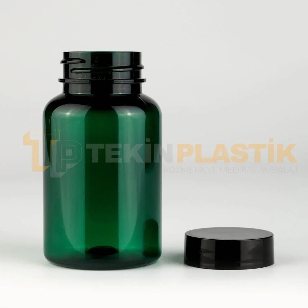 38 Ağız 150 ML Yeşil Renk Plastik Tablet Kapsül İlaç Şişesi Contalı Siyah Düz Kapaklı 38 Ağız 150 ML Yeşil Renk Plastik Tablet Kapsül İlaç Şişesi Contalı Siyah Düz Kapaklı