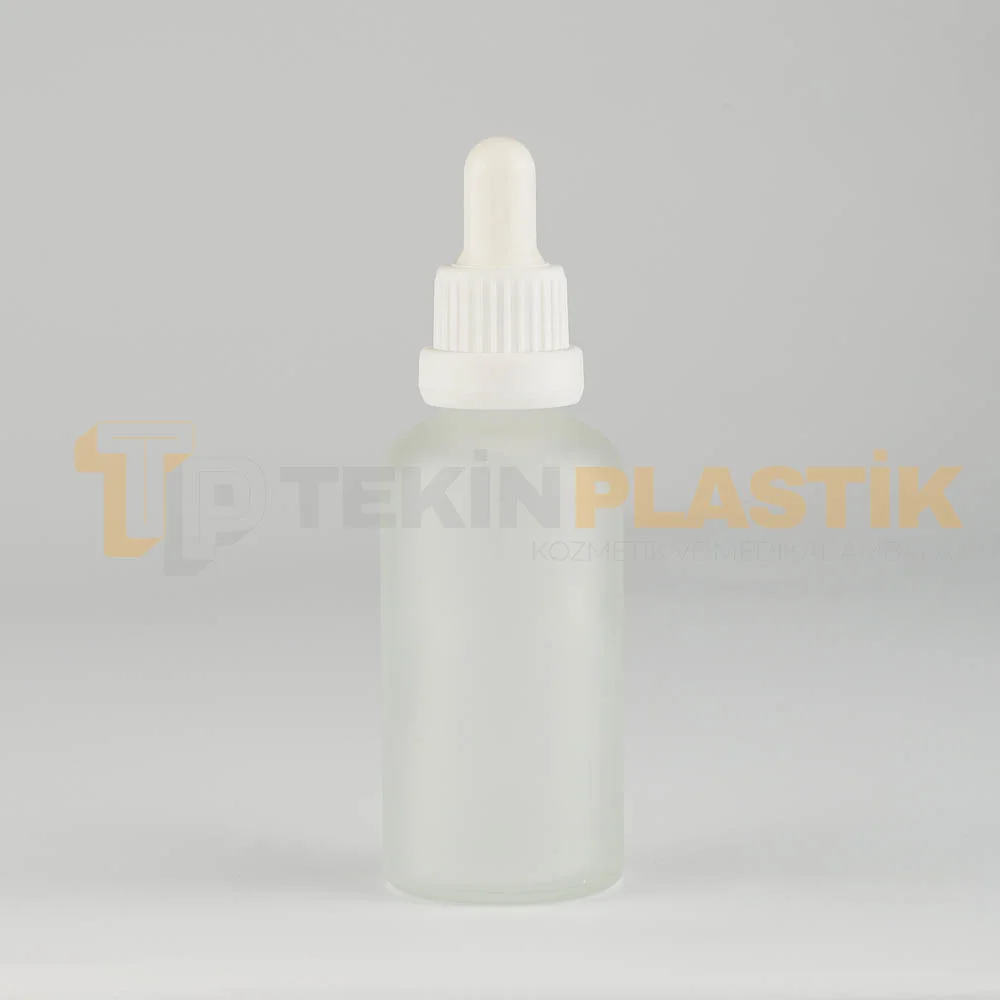 50 ML Buzlu Model Topan Cam Damlalıklı Dropper Şişe Plastik Delikli Kapaklı 50 ML Buzlu Model Topan Cam Damlalıklı Dropper Şişe Plastik Delikli Kapaklı