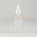 50 ML Buzlu Model Topan Cam Damlalıklı Dropper Şişe Beyaz Damlalık Takım