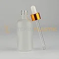 50 ML Buzlu Model Topan Cam Damlalıklı Dropper Şişe Metal Gold Beyaz Takım