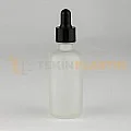 50 ML Buzlu Model Topan Cam Damlalıklı Dropper Şişe Metal Siyah Damlalık Takım