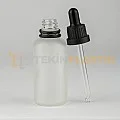 50 ML Buzlu Model Topan Cam Damlalıklı Dropper Şişe Siyah Delikli Kilitli Kapak Takım