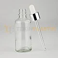 50 ML Şeffaf Toptan Cam Damlalıklı Dropper Şişe Metal Gümüş Beyaz Damlalık Takım