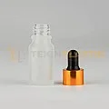 10 ML Buzlu Cam Damlalıklı Dropper Şişe Metal Gold Yüzüklü Siyah Emzik