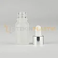 10 ML Buzlu Cam Damlalıklı Dropper Şişe Metal Gümüş Yüzüklü