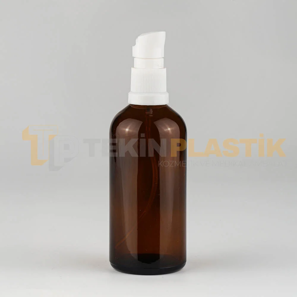 100 ML Toptan Amber Renk Cam Damlalıklı Dropper Şişe Etekli Beyaz Losyon Pompalı 100 ML Toptan Amber Renk Cam Damlalıklı Dropper Şişe Etekli Beyaz Losyon Pompalı