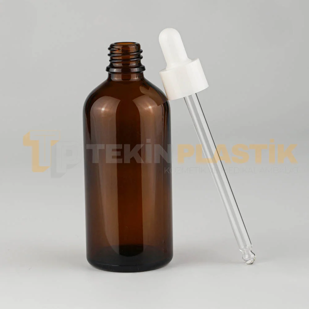 100 ML Toptan Boş Amber Renk Cam Damlalıklı Dropper Şişe Beyaz Plastik Kapaklı 100 ML Toptan Boş Amber Renk Cam Damlalıklı Dropper Şişe Beyaz Plastik Kapaklı