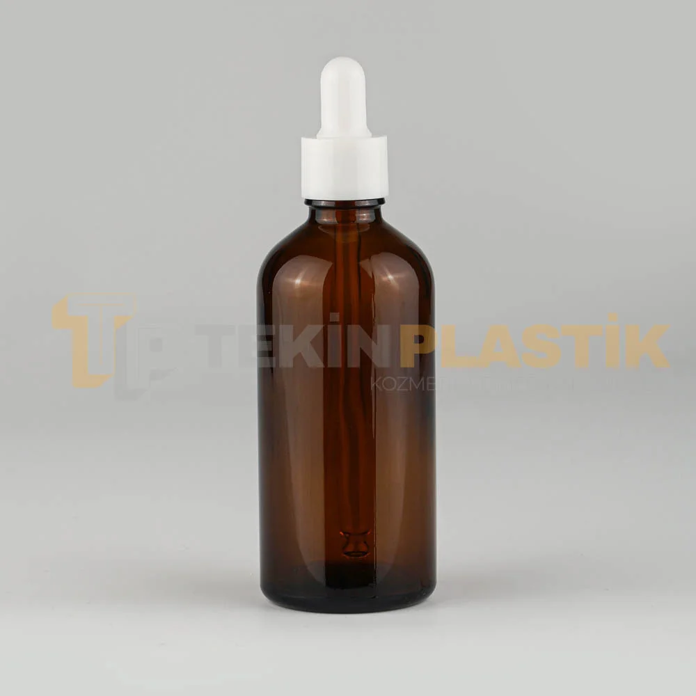 100 ML Toptan Boş Amber Renk Cam Damlalıklı Dropper Şişe Beyaz Plastik Kapaklı 100 ML Toptan Boş Amber Renk Cam Damlalıklı Dropper Şişe Beyaz Plastik Kapaklı