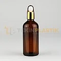 100 ML Toptan Amber Renk Cam Damlalıklı Dropper Şişe Gold Metal Lüx Kapaklı 100 ML Toptan Amber Renk Cam Damlalıklı Dropper Şişe Gold Metal Lüx Kapaklı