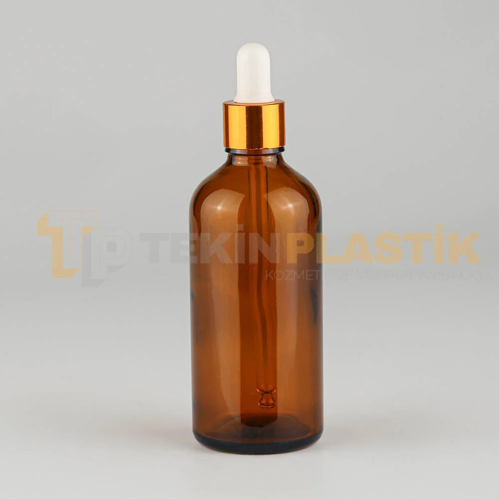 100 ML Toptan Boş Amber Renk Cam Damlalıklı Dropper Şişe Metal Gold Beyaz Kapaklı 100 ML Toptan Boş Amber Renk Cam Damlalıklı Dropper Şişe Metal Gold Beyaz Kapaklı