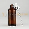 100 ML Toptan Boş Amber Renk Cam Damlalıklı Dropper Şişe Metal Gümüş Beyaz Kapak 100 ML Toptan Boş Amber Renk Cam Damlalıklı Dropper Şişe Metal Gümüş Beyaz Kapak