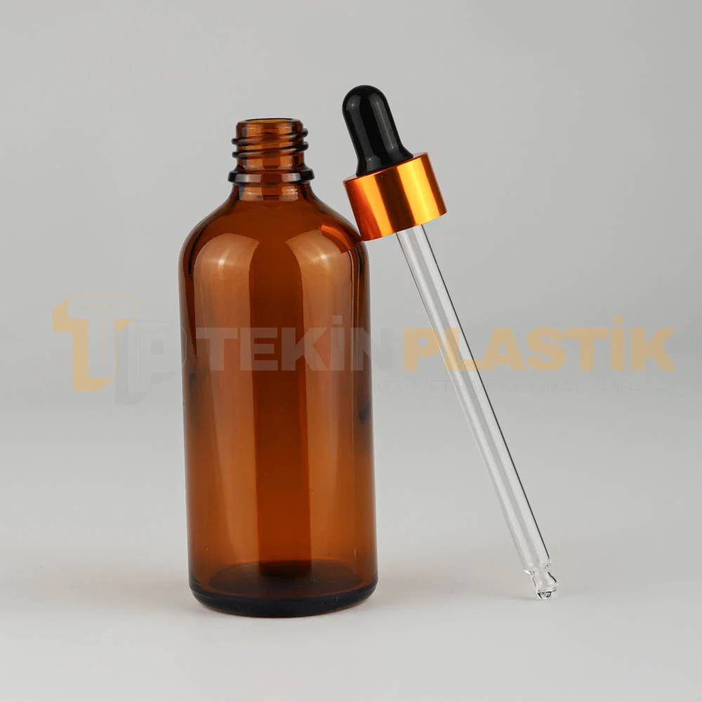 100 ML Toptan Boş Amber Renk Cam Damlalıklı Dropper Şişe Metal Gold Siyah Kapak 100 ML Toptan Boş Amber Renk Cam Damlalıklı Dropper Şişe Metal Gold Siyah Kapak