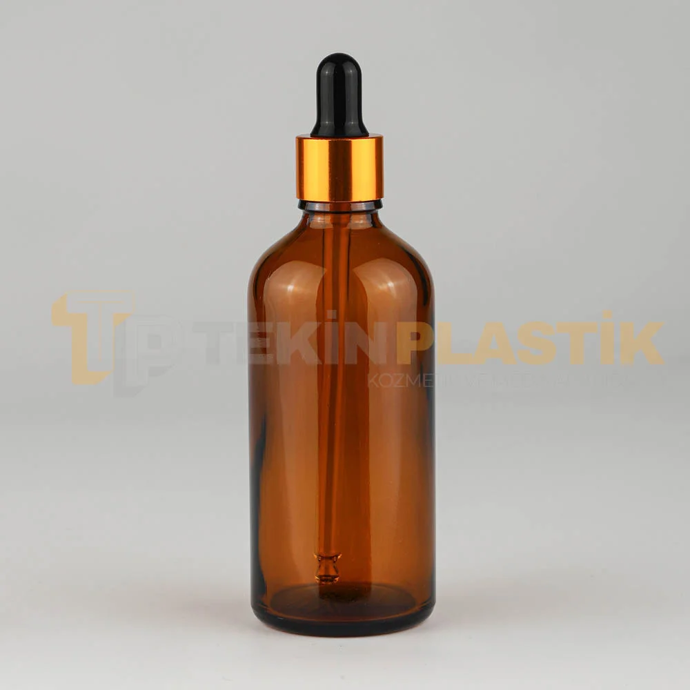 100 ML Toptan Boş Amber Renk Cam Damlalıklı Dropper Şişe Metal Gold Siyah Kapak 100 ML Toptan Boş Amber Renk Cam Damlalıklı Dropper Şişe Metal Gold Siyah Kapak