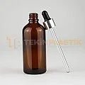 100 ML Toptan Boş Amber Renk Cam Damlalıklı Dropper Şişe Metal Gümüş Siyah Kapak 100 ML Toptan Boş Amber Renk Cam Damlalıklı Dropper Şişe Metal Gümüş Siyah Kapak