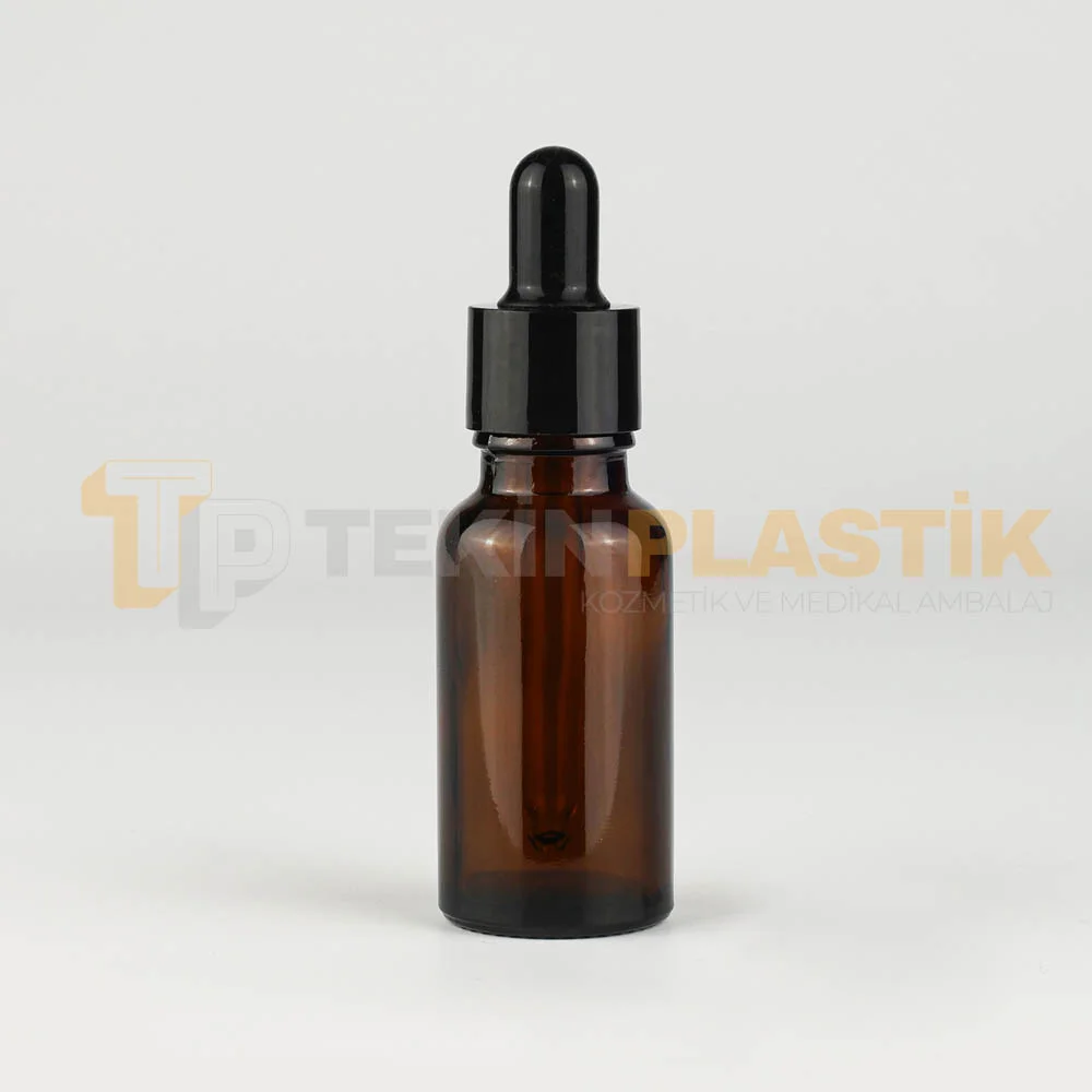 20 ML Amber Renk Cam Damlalıklı Dropper Şişe Metal Siyah Yüzüklü 20 ML Amber Renk Cam Damlalıklı Dropper Şişe Metal Siyah Yüzüklü