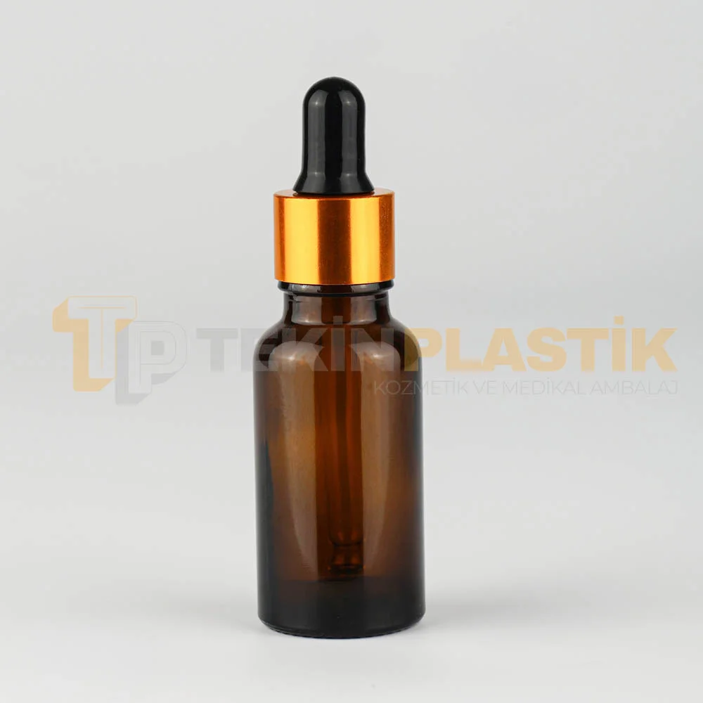 20 ML Toptan Boş Amber Renk Cam Damlalıklı Dropper Şişe Metal Gold Siyah Başlıklı 20 ML Toptan Boş Amber Renk Cam Damlalıklı Dropper Şişe Metal Gold Siyah Başlıklı