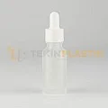 20 ML Buzlu Model Toptan Cam Damlalıklı Dropper Şişe Beyaz Damlalık Takım