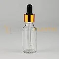 20 ML Şeffaf Boş Toptan Cam Damlalıklı Dropper Şişe Metal Gold Siyah Damlalık Takım	