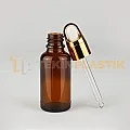 30 ML Toptan Boş Amber Renk Cam Damlalıklı Dropper Şişe Metal Gold Lüx Damlalık 30 ML Toptan Boş Amber Renk Cam Damlalıklı Dropper Şişe Metal Gold Lüx Damlalık