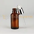 30 ML Toptan Boş Amber Renk Cam Damlalıklı Dropper Şişe Metal Lüx Gümüş Damlalık