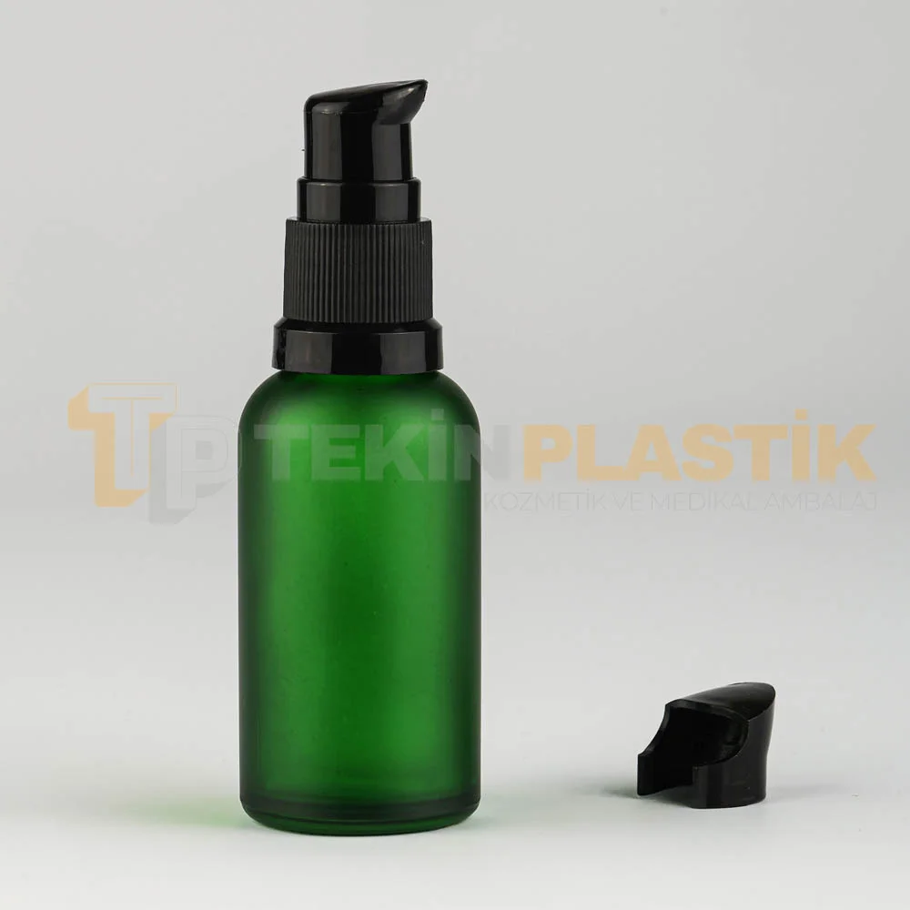 30 ML Boş Toptan Buzlu Yeşil Renk Dropper Şişe Etekli Siyah Losyon Serum Pompa 30 ML Boş Toptan Buzlu Yeşil Renk Dropper Şişe Etekli Siyah Losyon Serum Pompa