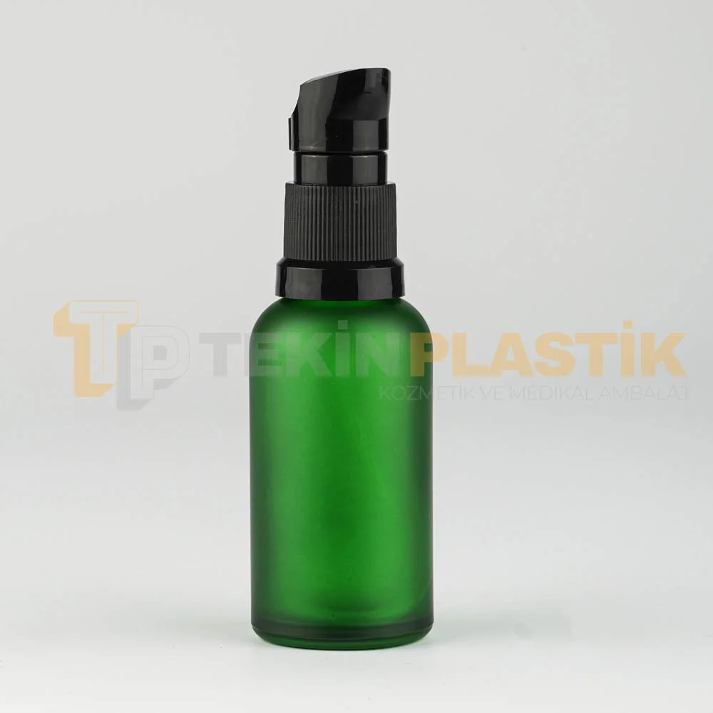 30 ML Boş Toptan Buzlu Yeşil Renk Dropper Şişe Etekli Siyah Losyon Serum Pompa 30 ML Boş Toptan Buzlu Yeşil Renk Dropper Şişe Etekli Siyah Losyon Serum Pompa