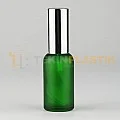 30 ML Boş Toptan Buzlu Yeşil Renk Cam Damlalıklı Dropper Şişe Metal Gümüş Spreyli Fısfıslı 30 ML Boş Toptan Buzlu Yeşil Renk Cam Damlalıklı Dropper Şişe Metal Gümüş Spreyli Fısfıslı