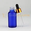 30 ML Boş Toptan Buzlu Mavi Renk Cam Damlalıklı Dropper Şişe Metal Gold Siyah Başlık 30 ML Boş Toptan Buzlu Mavi Renk Cam Damlalıklı Dropper Şişe Metal Gold Siyah Başlık