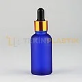 30 ML Boş Toptan Buzlu Mavi Renk Cam Damlalıklı Dropper Şişe Metal Gold Siyah Başlık 30 ML Boş Toptan Buzlu Mavi Renk Cam Damlalıklı Dropper Şişe Metal Gold Siyah Başlık