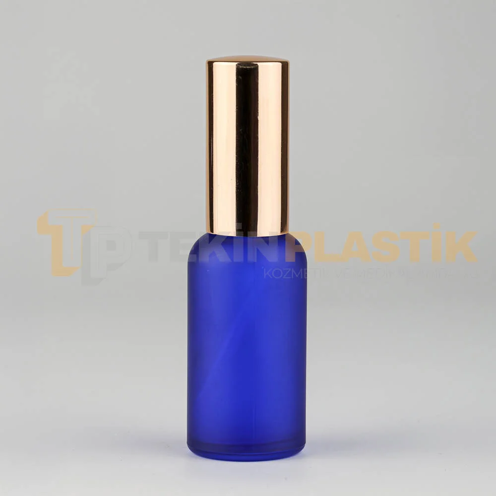 30 ML Boş Toptan Buzlu Mavi Renk Dropper Şişe Metal Gold Spreyli Fısfıslı 30 ML Boş Toptan Buzlu Mavi Renk Dropper Şişe Metal Gold Spreyli Fısfıslı