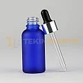 30 ML Boş Toptan Buzlu Mavi Renk Cam Damlalıklı Dropper Şişe Metal Gümüş Siyah Başlık 30 ML Boş Toptan Buzlu Mavi Renk Cam Damlalıklı Dropper Şişe Metal Gümüş Siyah Başlık