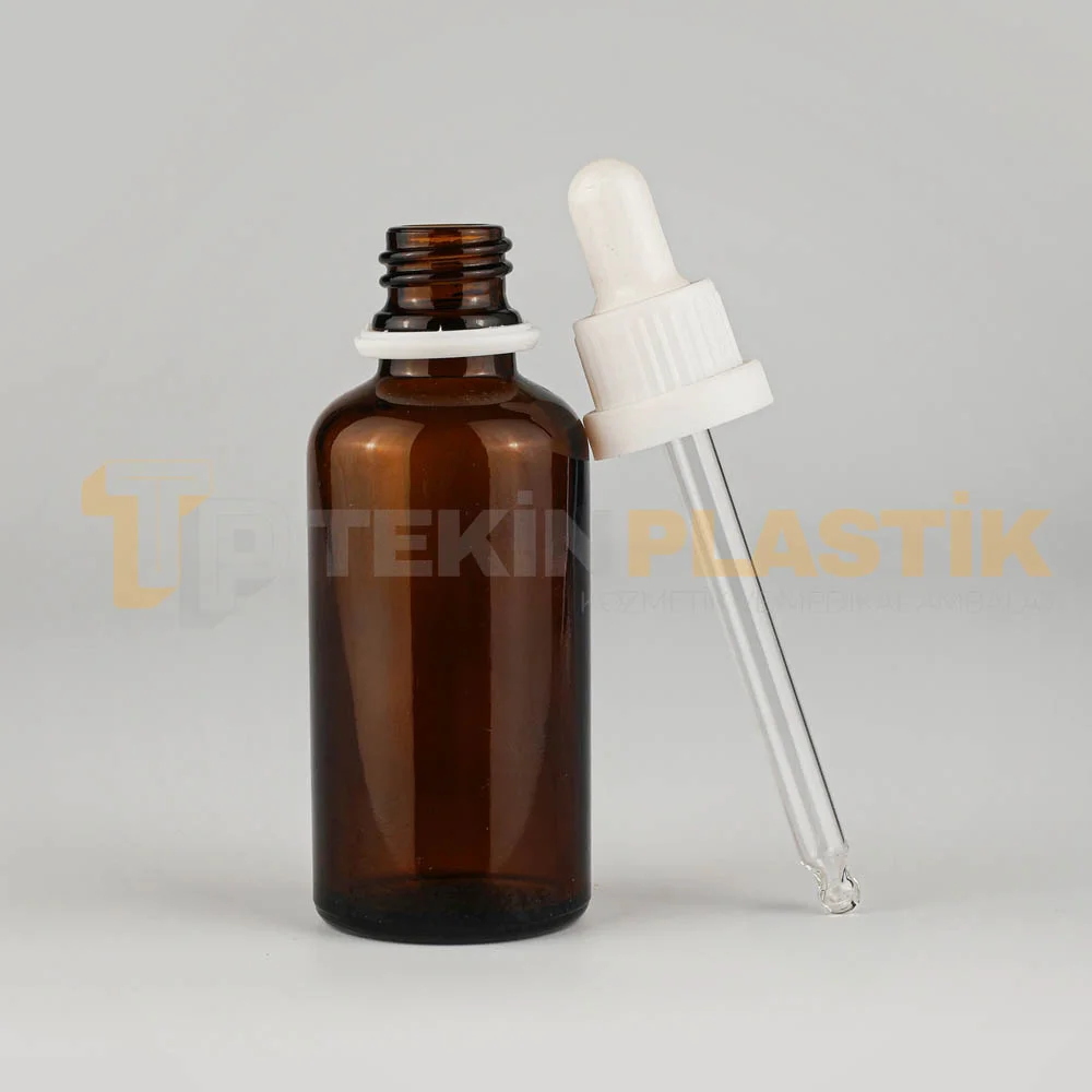 50 ML Amber Renk Toptan Cam Damlalıklı Dropper Şişe Beyaz Delikli Kilitli Kapaklı 50 ML Amber Renk Toptan Cam Damlalıklı Dropper Şişe Beyaz Delikli Kilitli Kapaklı
