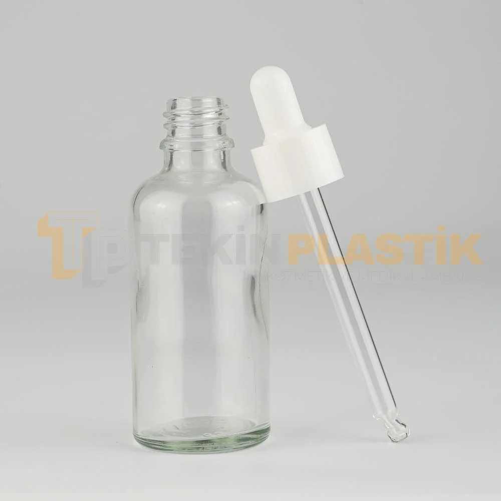 50 ML Toptan Boş Şeffaf Cam Damlalıklı Şişe Beyaz Damlalık Takım 50 ML Toptan Boş Şeffaf Cam Damlalıklı Şişe Beyaz Damlalık Takım