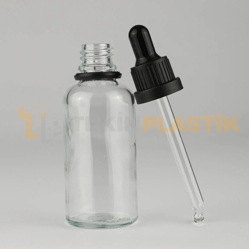 50 ML Toptan Boş Şeffaf Cam Damlalıklı Şişe Siyah Plastik Delikli Kilitli Kapak 50 ML Toptan Boş Şeffaf Cam Damlalıklı Şişe Siyah Plastik Delikli Kilitli Kapak