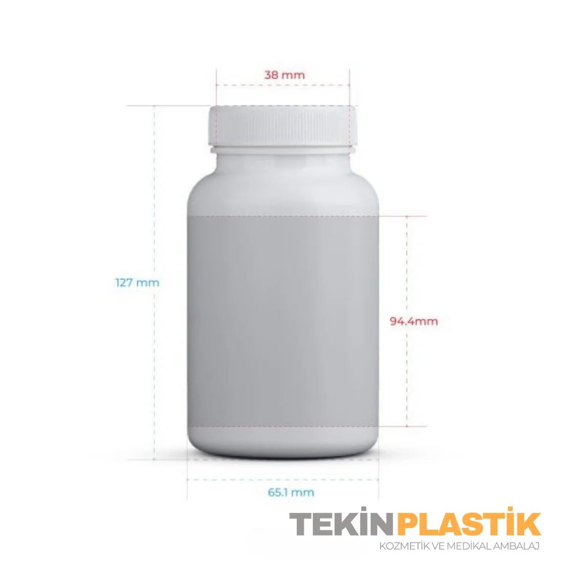 300 ML Plastik Boş Medikal Tablet Şişesi Düz Kapaklı