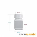 60 ML Plastik Kare Boş Medikal Tablet Şişesi Emniyet Kapaklı