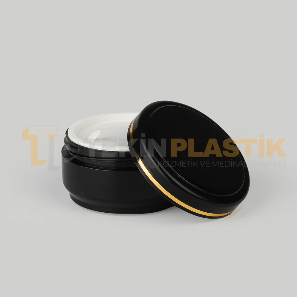 50 ML Tek Cidarlı Siyah Plastik Krem Kutusu Gold Yaldızlı Plastik Krem Kavanozu 50 ML Tek Cidarlı Siyah Plastik Krem Kutusu Gold Yaldızlı Plastik Krem Kavanozu