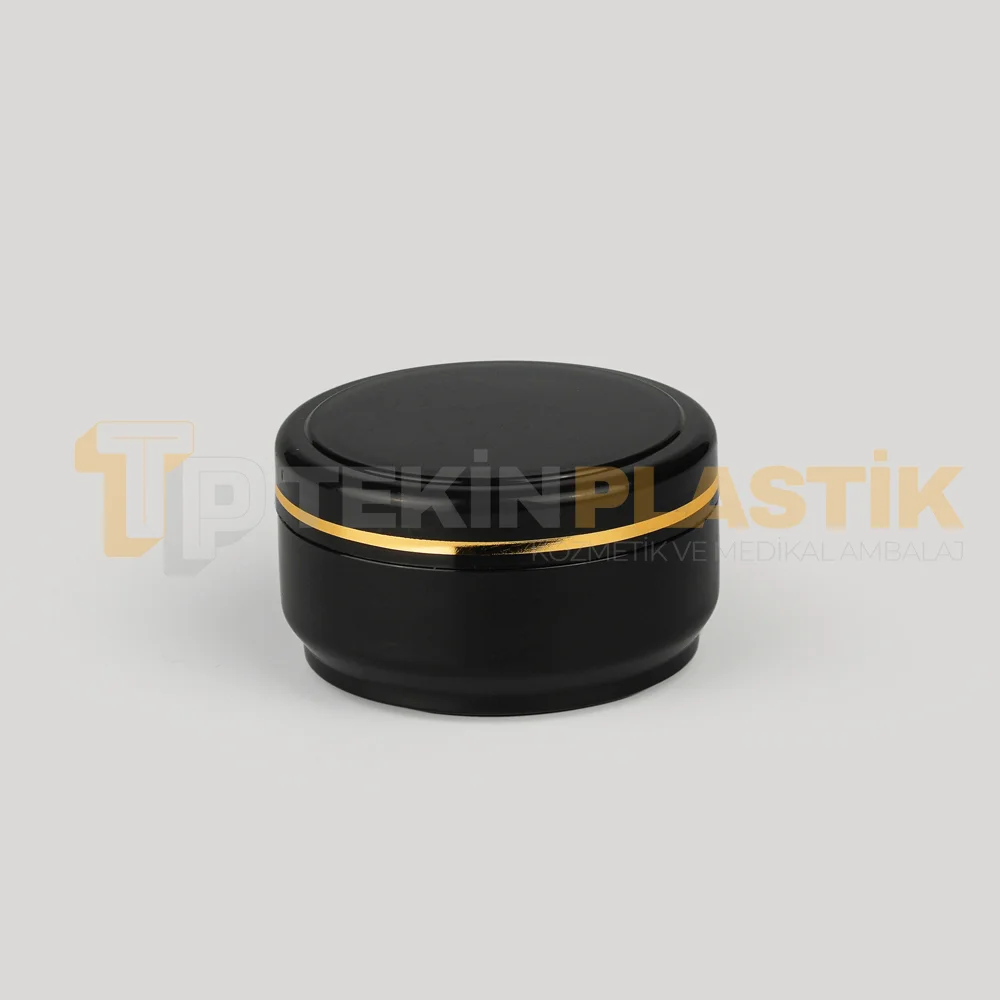 50 ML Tek Cidarlı Siyah Plastik Krem Kutusu Gold Yaldızlı Plastik Krem Kavanozu 50 ML Tek Cidarlı Siyah Plastik Krem Kutusu Gold Yaldızlı Plastik Krem Kavanozu