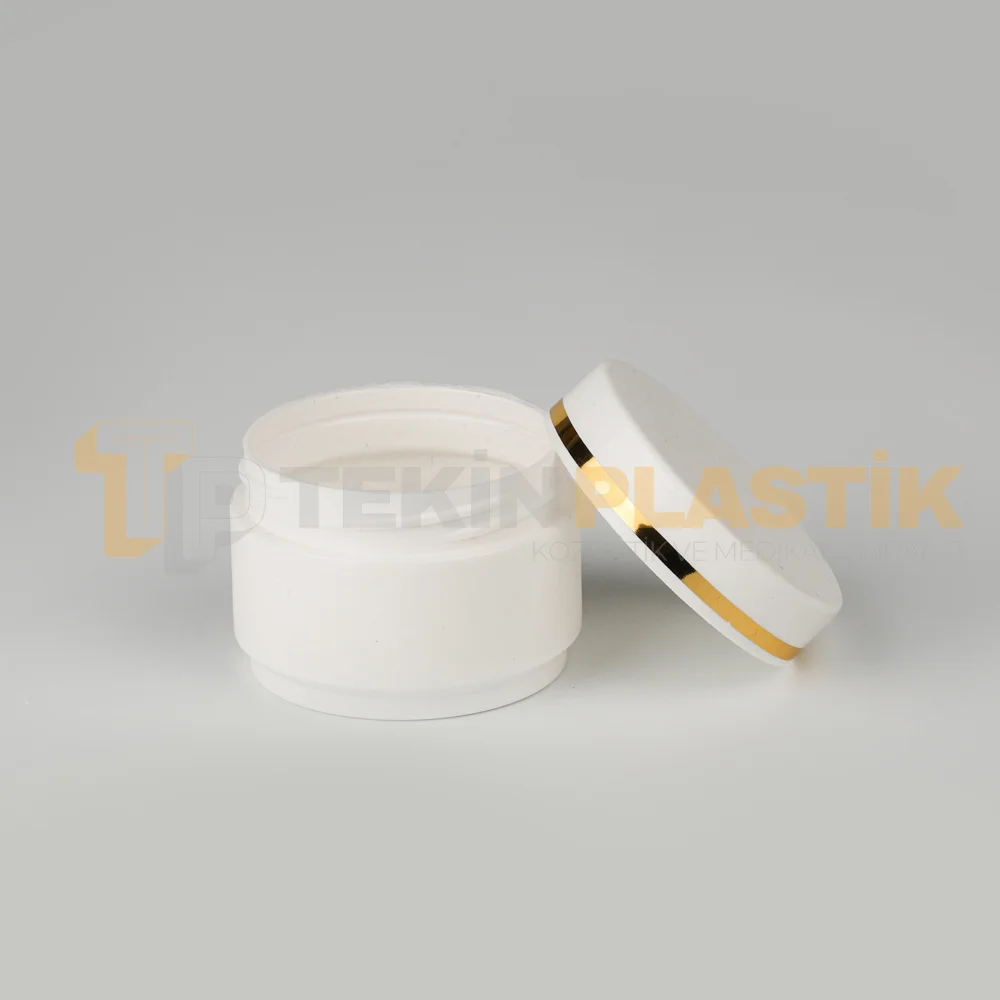 25 ML Beyaz Plastik Krem Kutusu Gold Yaldızlı Krem Kavanozu 25 ML Beyaz Plastik Krem Kutusu Gold Yaldızlı Krem Kavanozu