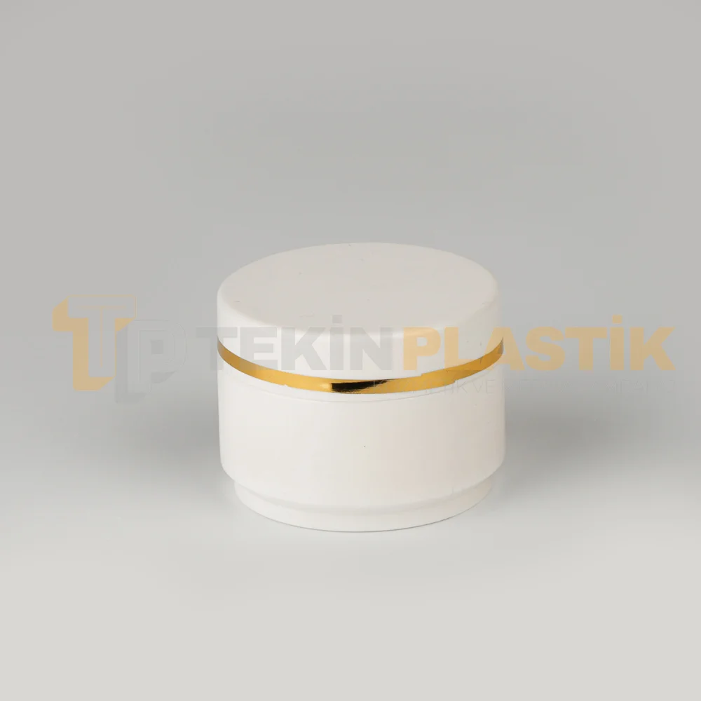 25 ML Beyaz Plastik Krem Kutusu Gold Yaldızlı Krem Kavanozu 25 ML Beyaz Plastik Krem Kutusu Gold Yaldızlı Krem Kavanozu