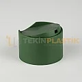24 mm Geniş Büyük Disc Top Kapak Şampuan Kapak Koyu Yeşil Renk