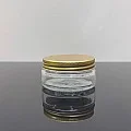 50 ml Cam Krem Kavanozu Gold Metal Kapaklı 50 ml Cam Krem Kavanozu Gold Metal Kapaklı