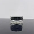 50 ml Şeffaf Pet Krem Kavanozu Siyah Kapaklı 50 ml Şeffaf Pet Krem Kavanozu Siyah Kapaklı
