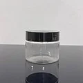 100 ml Şeffaf Pet Krem Kavanozu Siyah Kapaklı 100 ml Şeffaf Pet Krem Kavanozu Siyah Kapaklı